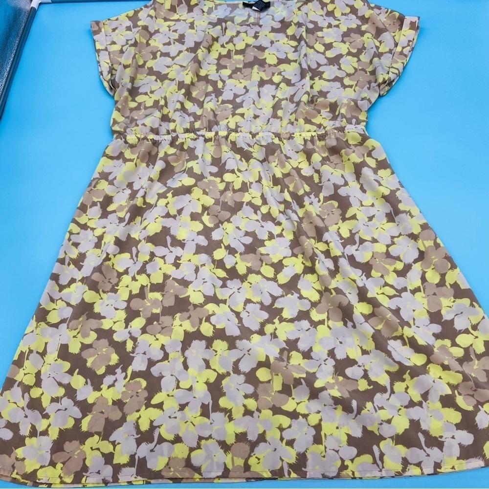 Lane Bryant Floral Print Dress in Brown and Yellow Size 14/16